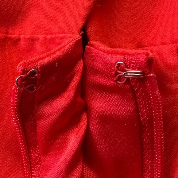 Belle Badgley Mischka Red Pencil Dress Old Money Semi-Formal Tailored, Size 2 - Picture 8 of 10